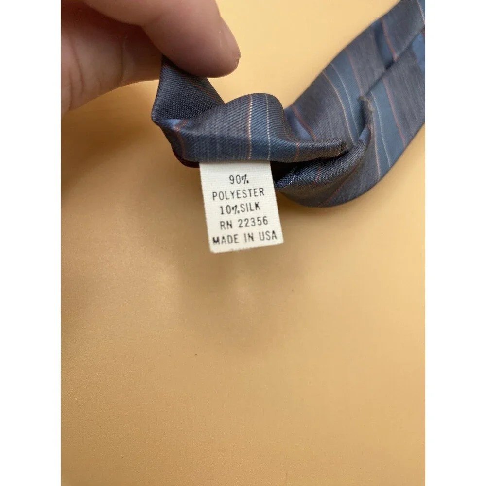 VTG Van Gogh Designer Collection Men's Tie Blue Striped Silk Blend Made in USA